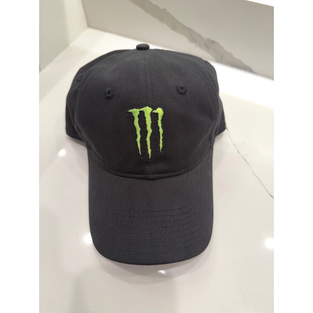 Monster Energy Hat Black Cotton Adjustable Strapback Dad Cap Gorpcore Aesthetic